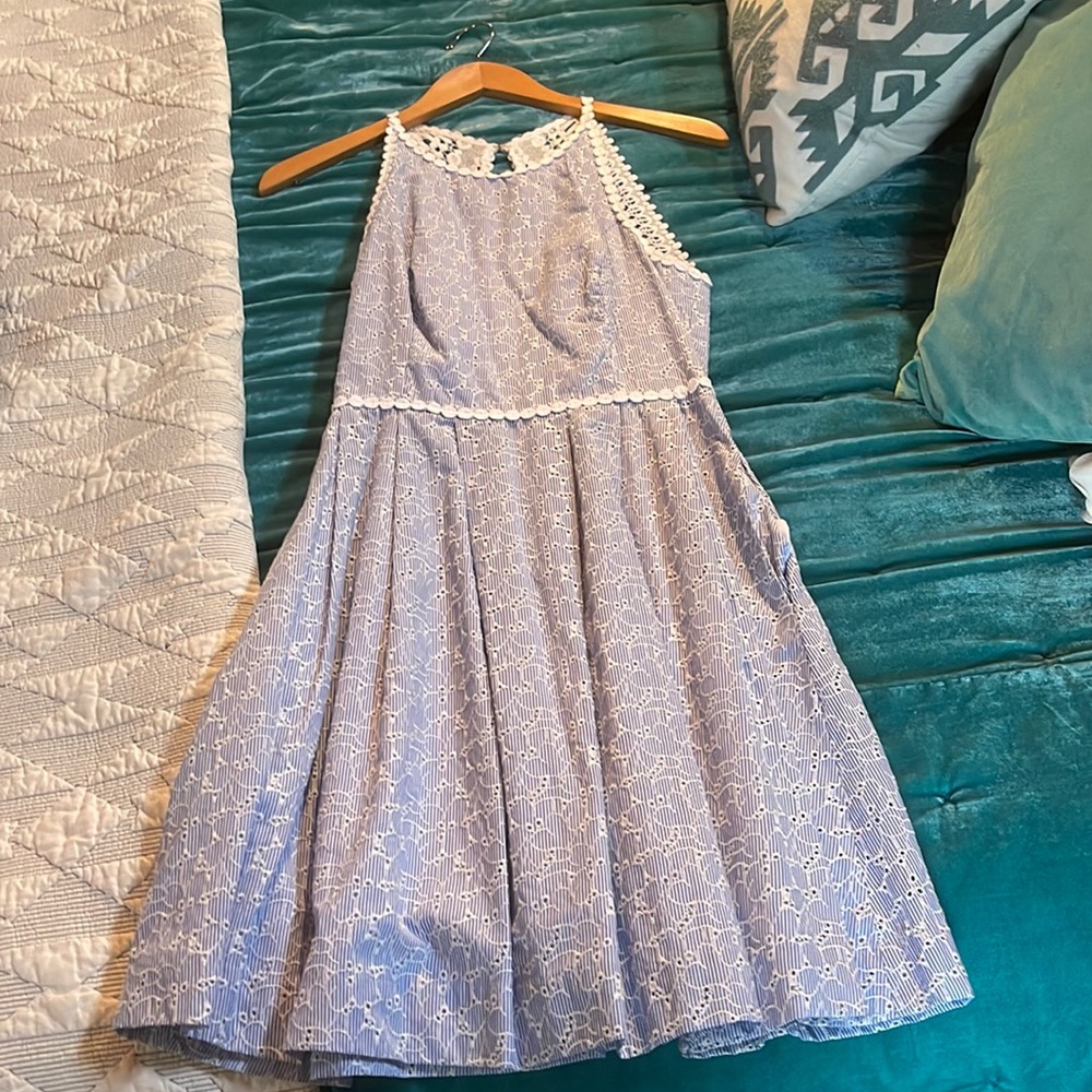 Beautiful gingham lace crochet style LILLY PULITZER dress size 4